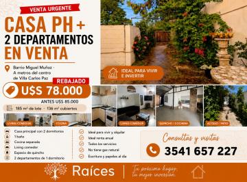 Casa de 4 ambientes, Villa Carlos Paz · Casa PH, con Dos Departamentos. B Miguel Muñoz a m del Centro