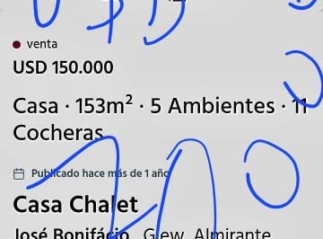 Casa · 164m² · 5 Ambientes · 10 Cocheras · Casa Quinta 4 Super Amb Escriturada