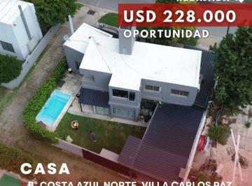 Casa · 156m² · 7 Ambientes · 1 Cochera · Exclusiva Casa de 4 Dorm. con Piscina en Venta – Costa Azul Norte, Villa Carlos Paz