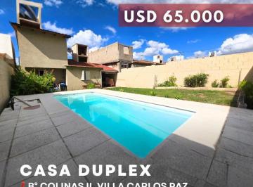 Casa · 105m² · 6 Ambientes · 1 Cochera · Venta Duplex de 4 Dorm. con Pileta a 100 m de Calle Roma en Colinas II - Villa Carlos Paz