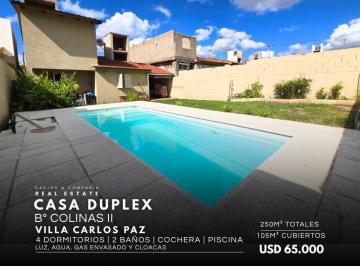 Casa · 105m² · 6 Ambientes · 1 Cochera · Venta Duplex de 4 Dorm. con Pileta a 100 m de Calle Roma en Colinas II - Villa Carlos Paz