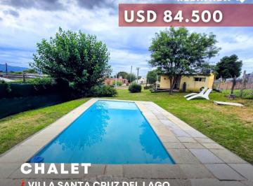 Casa · 115m² · 7 Ambientes · 1 Cochera · Venta Chalet Equipado C Pileta en 900 m² de Terreno a 100 m de Ruta 38 en Villa Santa Cruz del Lago