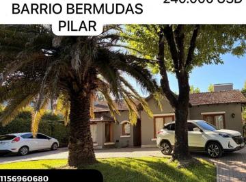 Casa de 4 ambientes, Pilar · Venta Hermosa Casa con 655 m² de Terreno y 3 Dorm. en Bermudas Country Club