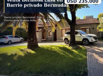 Casa de 4 ambientes, Pilar · Venta Hermosa Casa con 655 m² de Terreno y 3 Dorm. en Bermudas Country Club