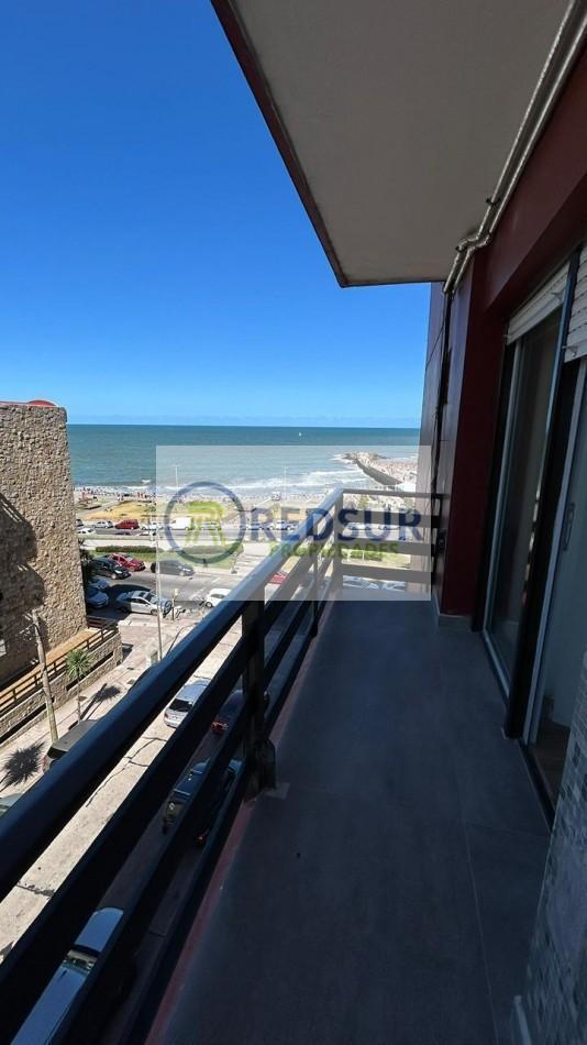 Vista plena al mar. 2 Ambientes con dependencia (o segunda habitación) al frente con 2 balcones.