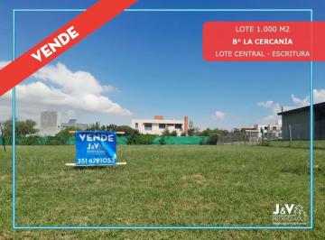 Terreno · 1000m² · Vendo Lote Central 1.000 m² B° La Cercania, Mendiolaza