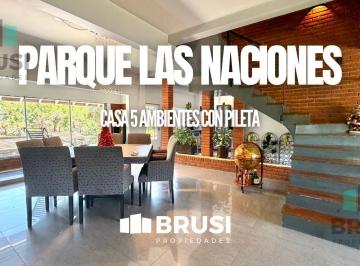 Casa · 1200m² · 5 Ambientes · 3 Cocheras · Casa en Venta en Parque Las Naciones - 5 Ambientes con Pileta