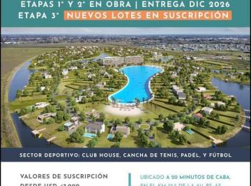 Terreno · 925m² · Lote 925 m² a La Laguna en Etapa 3 en Venta - Financiación - Hudson Lagoon