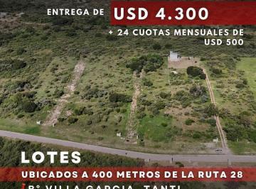 Terreno · 800m² · Venta Lotes Totalmente Planos en Barrio Villa García, Tanti – Oportunidad
