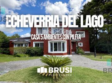 Casa · 300m² · 6 Ambientes · 3 Cocheras · Casa en Venta en Echeverria del Lago - 2 Plantas - 5 Ambientes