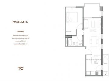 Departamento · 50m² · 2 Ambientes · Departamento en Venta en Torre Cardón, Tigre, G. B. a. Zona Norte