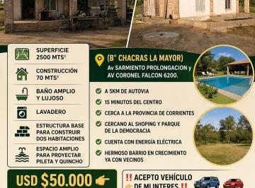 Casa Venta de 1 ambiente · Vendo Casa Quinta en Barrio Chacras La Mayor