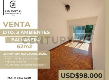 Departamento · 62m² · 3 Ambientes · Venta Departamento 3 Ambientes Balvanera Apto Financiacion y Credito