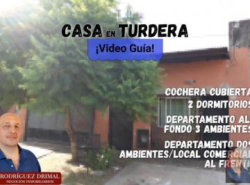 Casa · 6 Ambientes · 2 Cocheras · Casa con 2 Habitaciones y Departamento 3 Ambientes Al Fondo en Turdera - Apto Crédito