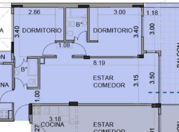 Departamento · 78m² · 3 Ambientes · 30 Cocheras · 3 Ambientes, con Balcón Terraza, en Edificio Premium en Villa Pueyrredon