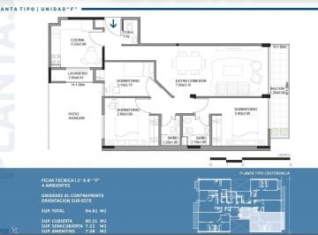 Departamento · 80m² · 4 Ambientes · 30 Cocheras · 4 Ambientes Premium en Av Mosconi 2660, en El Barrio de Villa Pueyrredon