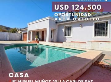 Casa · 125m² · 4 Ambientes · 1 Cochera · Venta Casa de 2 Dorm. con Pileta y Calefacción Central en Miguel Muñoz, Villa Carlos Paz