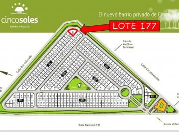 Terreno , Cinco Saltos · Vendo Lote 177 en Barrio Privado Cinco Soles, Cinco Saltos, Río Negro