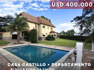 Casa · 365m² · 11 Ambientes · 2 Cocheras · Exclusivo Castillo de Época de 4 Dorm. con Departamento y Piscina en Villa Edén - La Falda