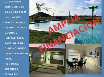 Casa · 77m² · 3 Ambientes · 1 Cochera · Casa en Venta en Oasis de San Vicente con Piscina