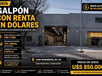 Bodega-Galpón · 2070m² · Galpon Venta 2070 m con Renta en Dolares