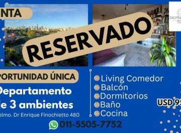 Departamento de 3 ambientes, Barracas · Venta Departamento 3 Ambientes Frente a Parque Lezama