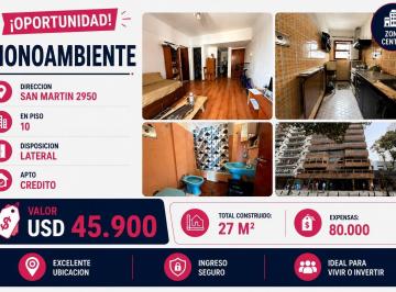 Departamento · 27m² · 1 Ambiente · Departamento Monoambiente - Apto Credito - Zona Centro