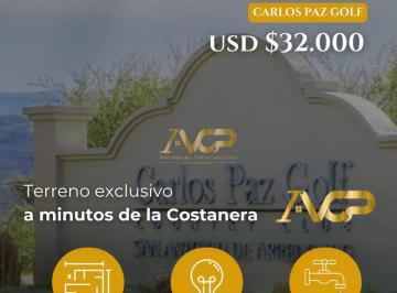 Terreno · 832m² · Terreno en Country Carlos Paz Golf