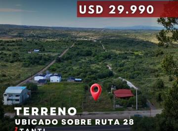 Terreno · 1000m² · Venta Lote de 1000 m² Sobre Ruta 28 – Tanti | Ideal Inversión