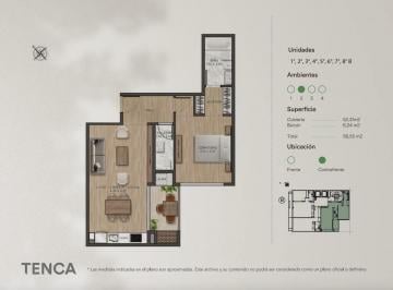 Departamento · 52m² · 2 Ambientes · 2 Amb en Palermo Hollywood - Tenca