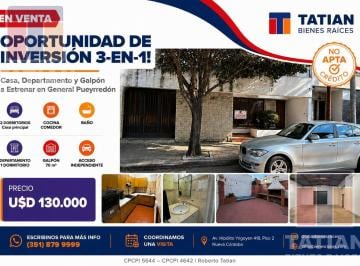 Casa · 250m² · 4 Ambientes · ¡Oportunidad de Inversión 3 - en - 1! Casa, Departamento y Galpón a Estrenar en General Pueyrredón