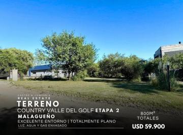 Terreno · 800m² · Venta Lote de 800 m² con Luz, Agua y Electricidad en Barrio Privado Valle del Golf – Malagueño