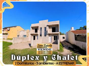 Casa de 3 ambientes, Mar del Tuyú · 84 436 Dúplex y Chalets 3 Ambientes a Estrenar Mar del Tuyú Vende Sara Zapata Inmobiliaria