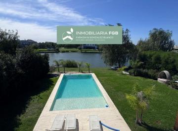 Casa · 186m² · 7 Ambientes · 2 Cocheras · Casa a La Laguna en Venta en Barrio Islas | El Cantón | Escobar | 4 Dorm. | Dependencia | Gar