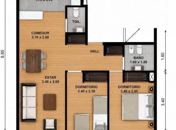 Departamento · 62m² · 3 Ambientes · Av Monroe 3800 a Estrenar Varias Unidades Desde U$s