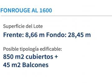 Terreno · 246m² · Fonrouge 1647 - Lote - U. S. a. B 2 - Pb 4 Pisos
