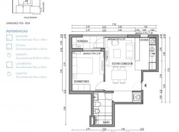 Departamento · 42m² · 2 Ambientes · Venta Apto 1 Dormitorio Centro Terraza