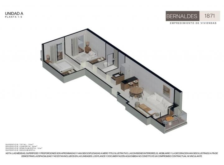 Departamento · 58m² · 3 Ambientes