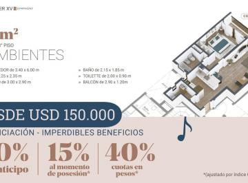 Departamento · 57m² · 2 Ambientes · 2 Ambientes en Pozo - Developer Xv Symphony