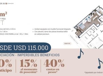 Departamento · 42m² · 1 Ambiente · Loft en Pozo Cocina Integrada Developer Xv Symphony