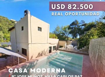 Casa · 150m² · 7 Ambientes · 1 Cochera · Venta Casa Moderna de 3 Dorm. con Pileta en Barrio José Muñoz - Villa Carlos Paz