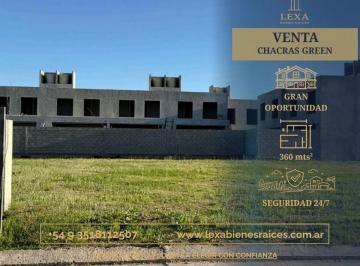 Terreno , Córdoba · Chacras Green Urbanización Residencial. Terreno de 360 m² (12x30) Apto Duplex. Seguridad.
