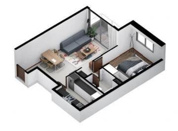 Departamento · 50m² · 2 Ambientes · Venta Departamento en Construccion de un Dormitorio en La Plata