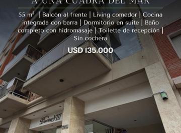 Departamento · 52m² · 2 Ambientes · Semipiso de Dos Ambientes con Balcon a La Calle a Una Cuadra del Mar. La Perla. Mar del Plata