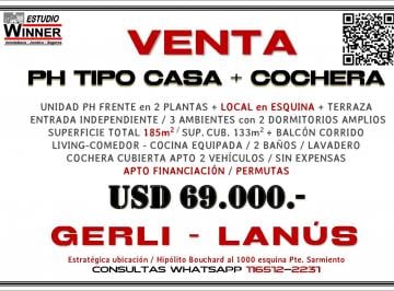PH de 3 ambientes, Lanús · Casa PH + Local + Cochera Lanús