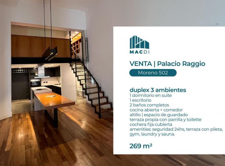Excelente Dpto. 3 Ambientes en Venta en El Palacio Raggio.
