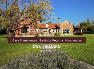 Casa · 350m² · 6 Ambientes · 2 Cocheras · Casa 6 Ambientes en Venta, Barrio La Retama, Manzanares