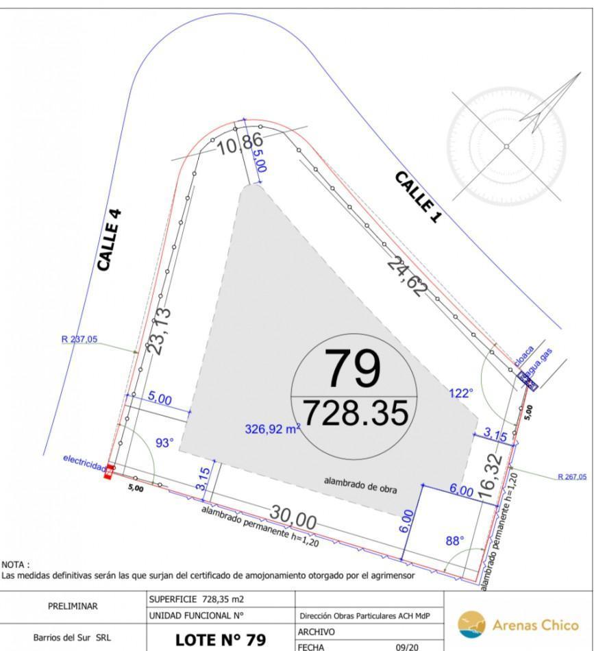 Lote en Arenas chicos. M2 728. 35. Barrio privado.