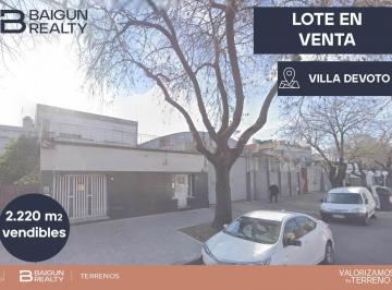 Terreno · 1253m² · Terreno en Venta en Villa Devoto, 2220 m² Vendibles