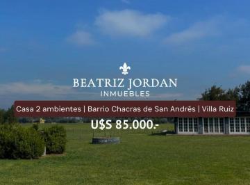 Casa · 2170m² · 2 Ambientes · 1 Cochera · Casa en Venta, Barrio Chacras de San Andres, Villa Ruiz